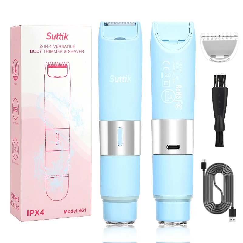 

RESUXI 2-in-1 Women's Electric Epilator Portable Rechargeable Full Body Hair Remover Private Whole Body Washing Hair Shaver