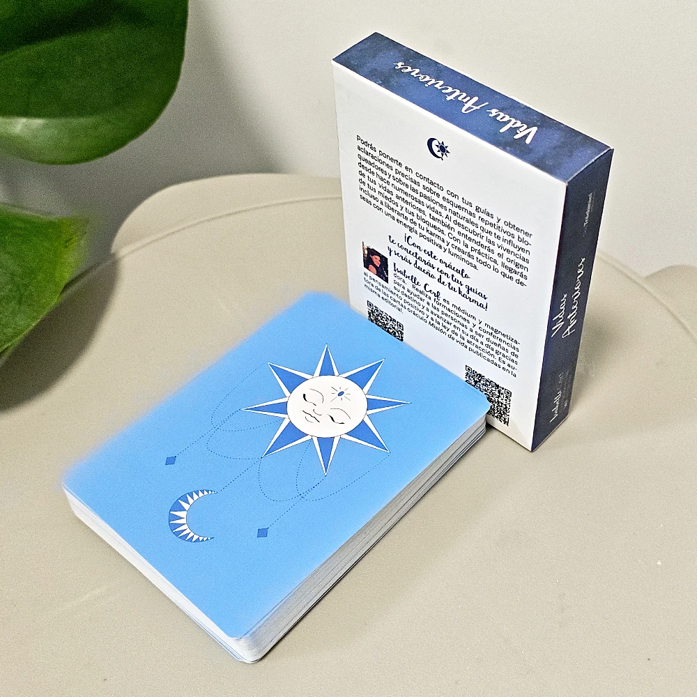 42 cartes Oracle Vidas Anteriores édition espagnole, jeu de cartes des vies passées pour la guérison du karma et de l'âme, recto-verso gaufré 10,5*7,5 cm