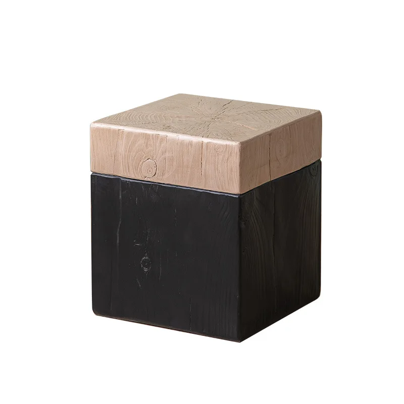 

Retro living room sofa corner small apartment household wooden pier decoration small coffee table bedside table