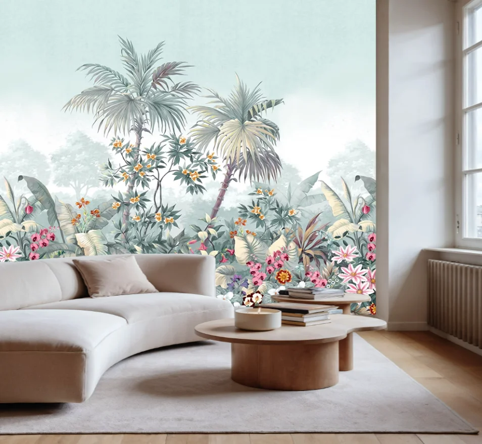 Customized Size Wallpaper Southeast Asian Rainforest Plants and Animals Mural Vintage Jungle Decoration Painting Wallcloth mural