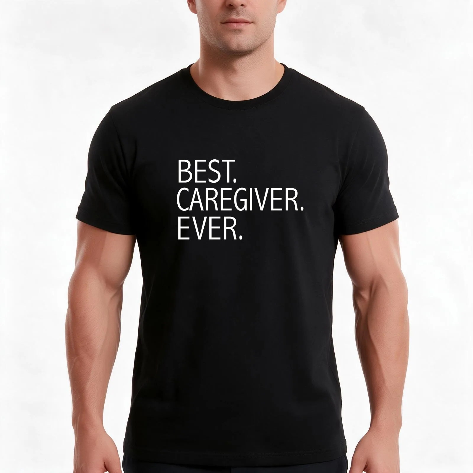 Best Caregiver Ever Career Graduation T-Shirt, Summer Casual Cotton Tee, Oversized Streetwear Tops, Vintage Graphic Print