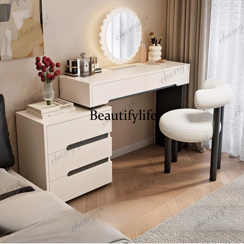 Italian Glossy Dressing Table Storage Natural Drawers Modern Dressing Table Grey Clothing Coiffeuse De Chambre Wardrobes Drawer