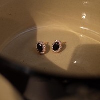 925 Sterling Silver Inlay Zircon Black Agate Earrings for Women High Quality Exquisite Jewelry Accessories