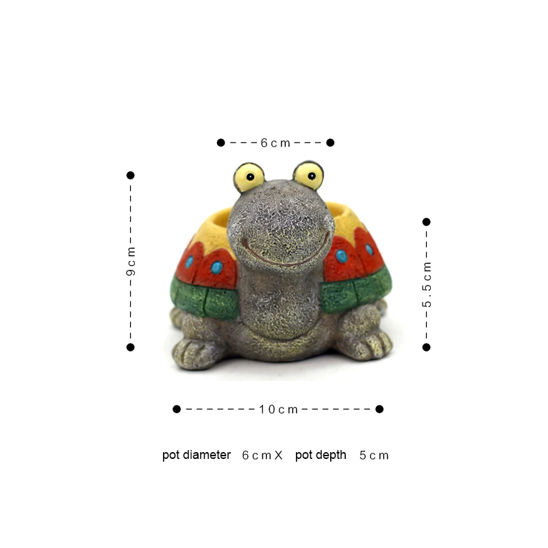 Cartoon tortise planter silicone mold Tortoise lovely animal Multi-meat Flowerpot House Garden decorations cement clay mould