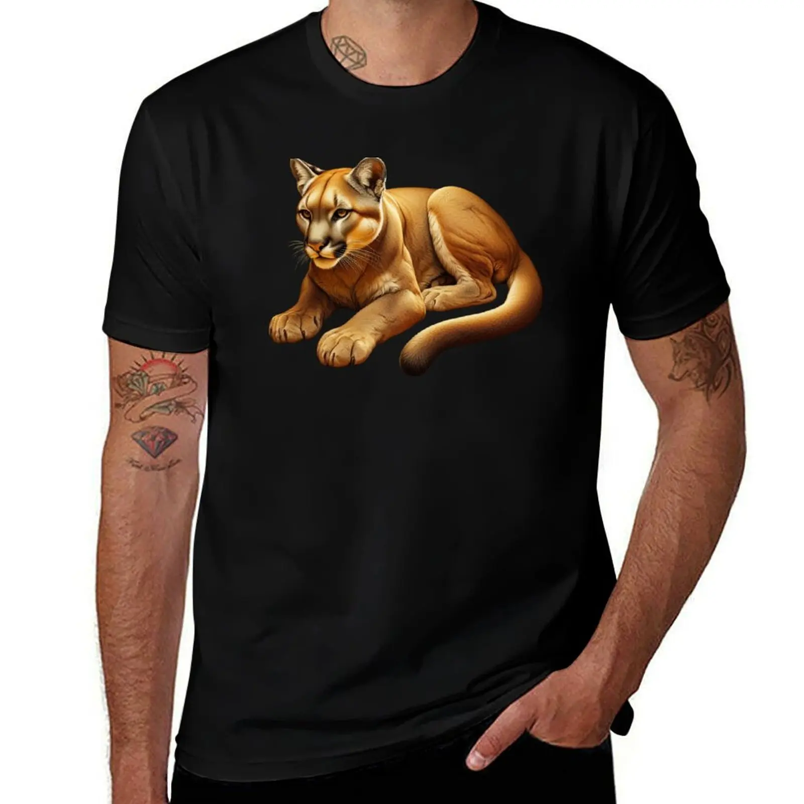 

Lion Portrait Mountain T-Shirt Street Fashion Casual Tee Shirt