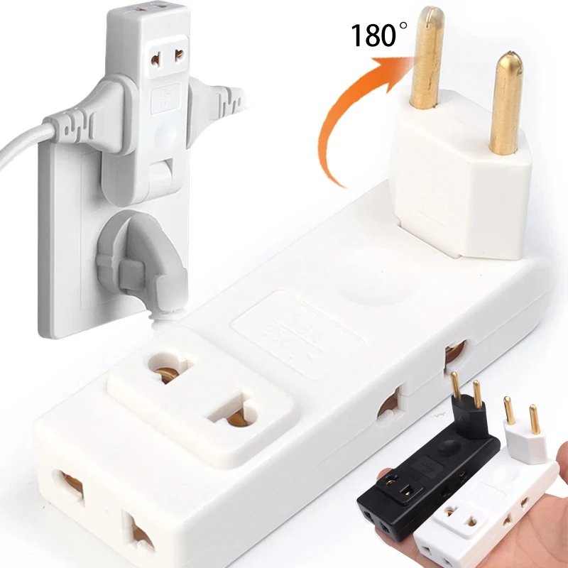 EU Plug Outlet Swivel Electrical Socket Wall Adapter 180° Rotatable 4 In 1 Plugs Electrical Plug Adaptors For Home Office Travel