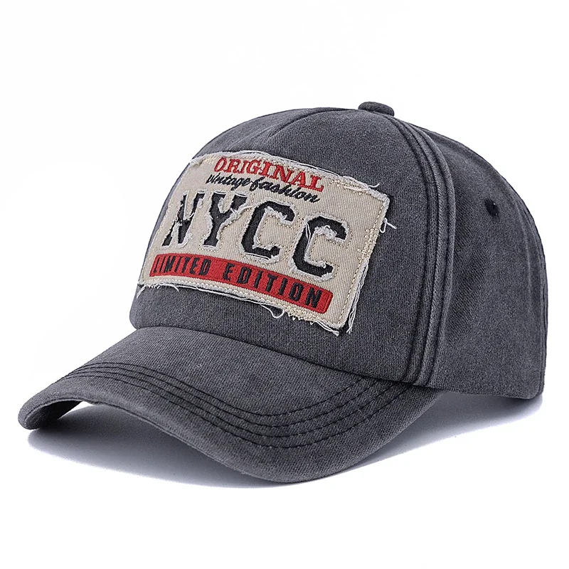 نمط جديد للجنسين غسلها القطن خمر قبعة بيسبول NYCC إلكتروني التطريز الرياضة في الهواء الطلق أبي قبعة للرجال والنساء