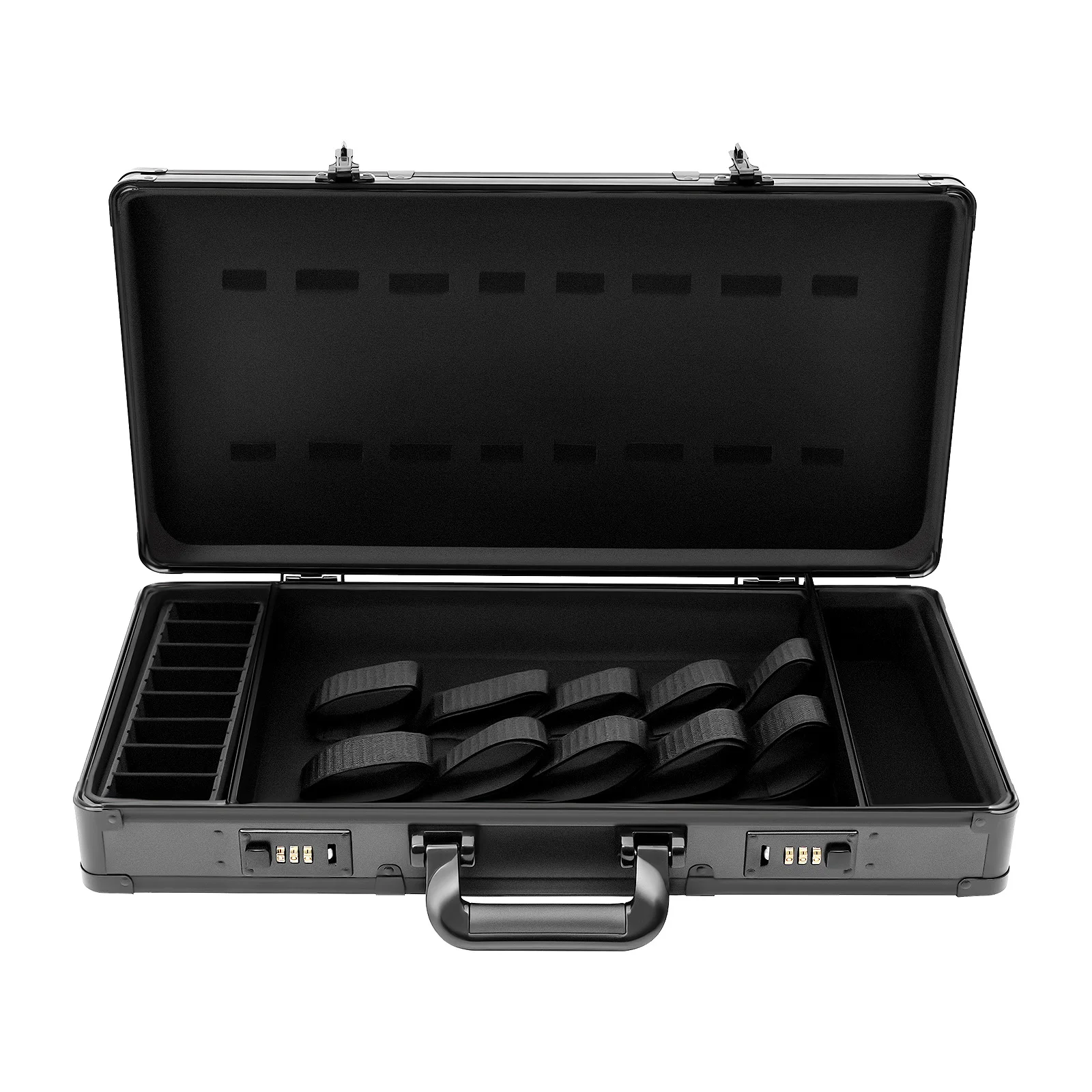 

Черный кейс для парикмахерских инструментов, органайзер для укладки волос с кодовым замком, сумка-кейс для хранения и демонстрации инструментов для салона и путешествий