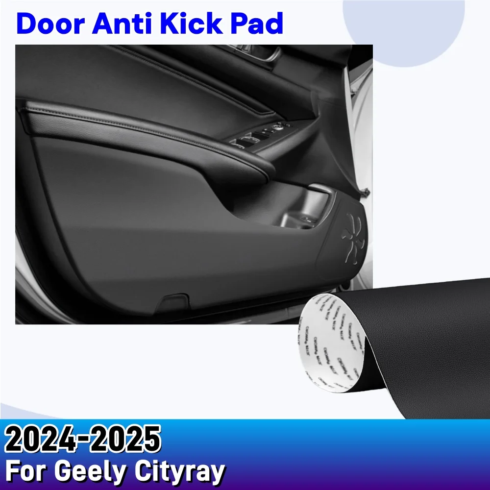 

For Geely Cityray 2024 2025 Leather Door Anti Kick Pad Protection Film Protector Stickers Car Styling Upgrade Interior Accessory