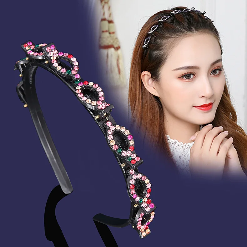 

Internet celebrity braided hair with multi-layer headbands, bangs, fixed hair clips, lazy people's hair accessories, coiled hair