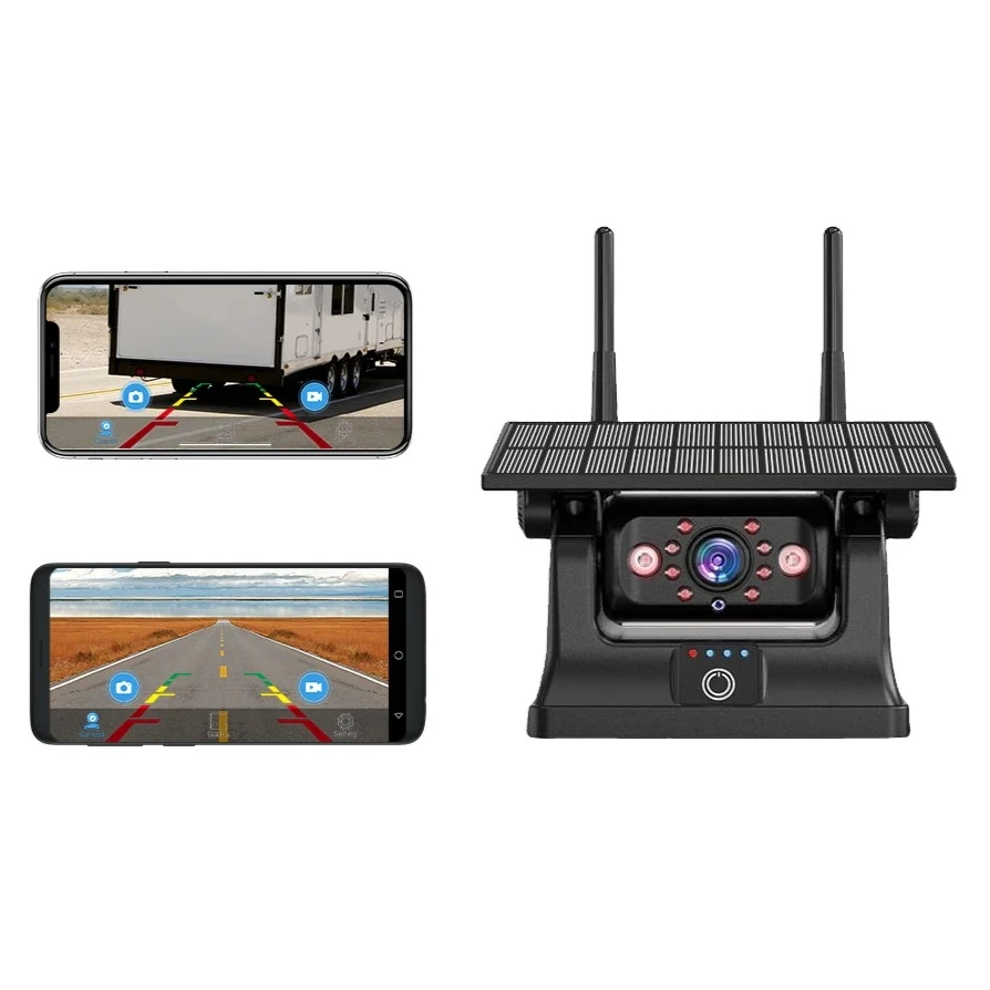 

Truck Solar Wireless Camera for iPhone Android APP Remote Car Rear View Reverse Camera With Magnet 9600mAh Rechargeable