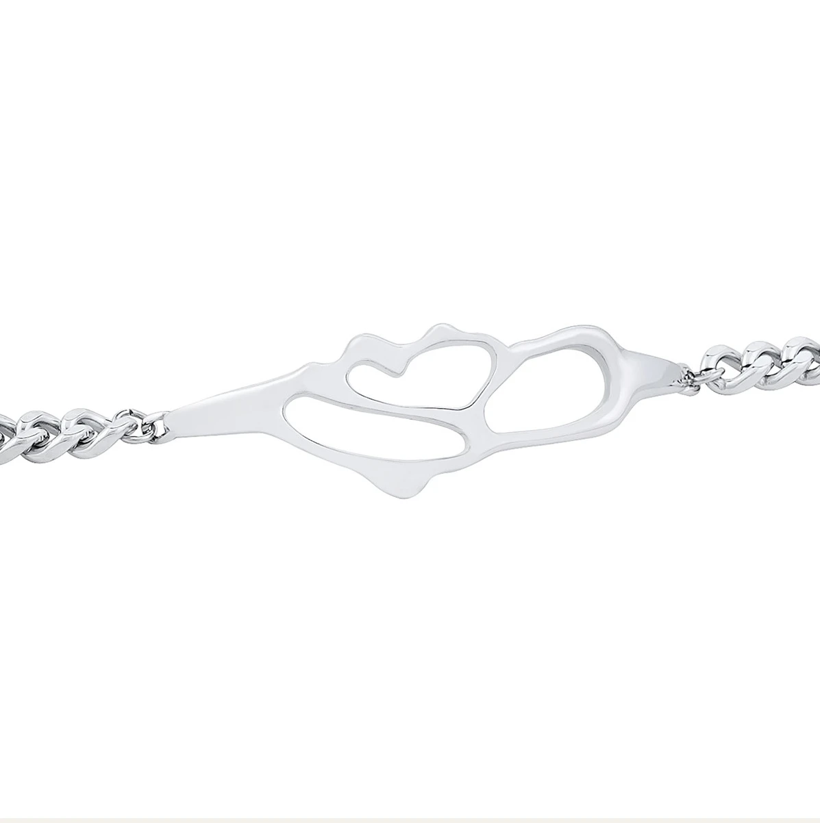 Titanstahl Unregelmäßiges Herz-Armband Hohle Geometrische Kette für Damen und Herren Y2K Punk Streetwear Modeschmuck – Detail 9