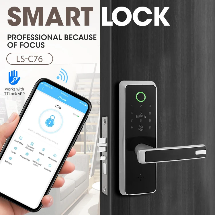 Zwave Wifi Electronic Digital Card Single Latch Or Mortise Smart Lock