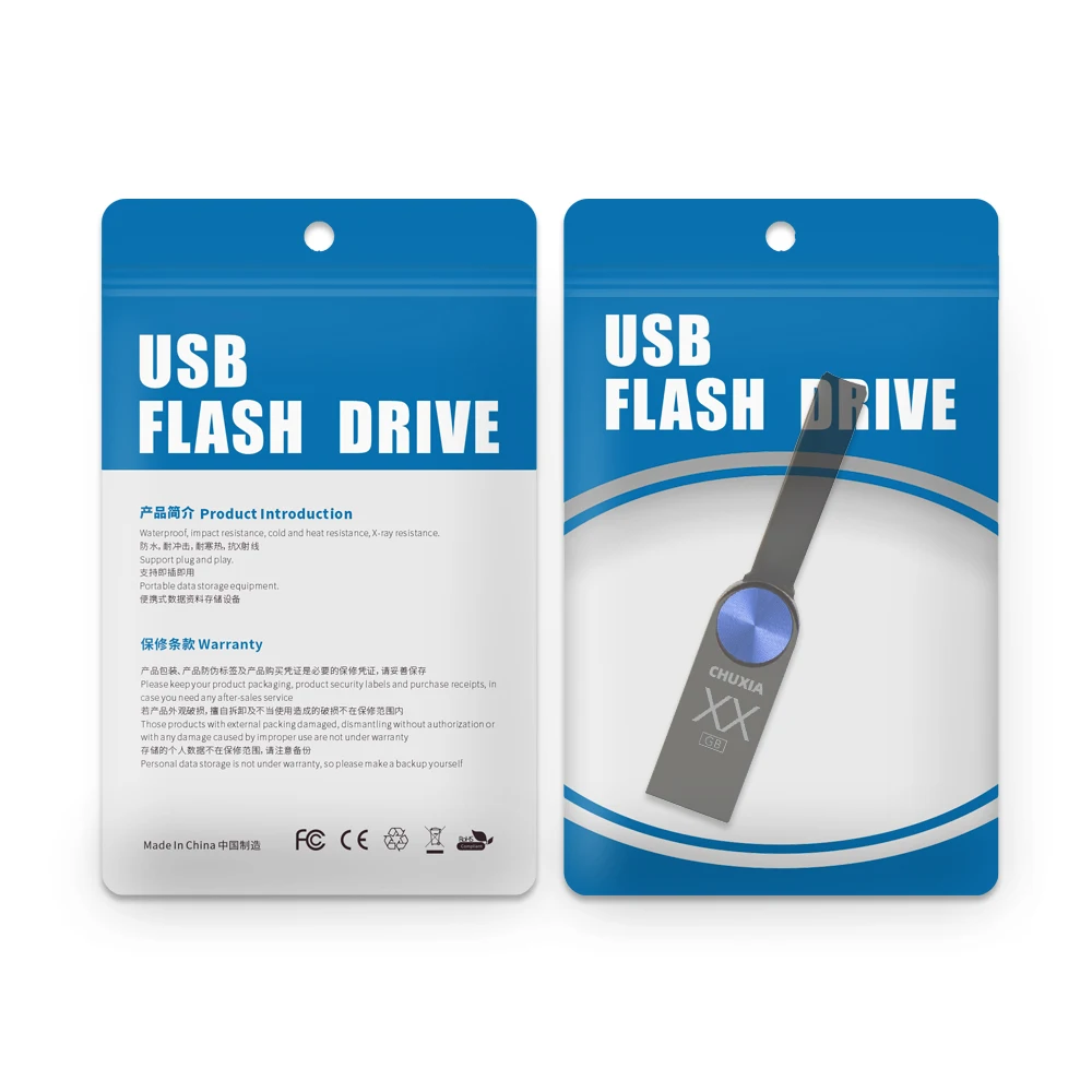 Metal Flash Drive com Logotipo Livre, Presente USB 2.0 Stick, Pendrive, Disco U, 128GB, 64GB, 32GB, 16GB, 8GB, Novo, 10 unidades