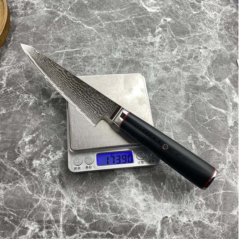 6 Inch Utility Knife S35VN Powder Steel Damascus Steel Blade G10 Handle Chef Slicing Vegetables Cleaver Meat BBQ Kitchen Knife