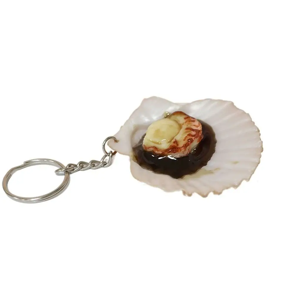 Creative Simulation Food Key Chain Interest Fashion Oyster Scallop Model Key Ring Clam Scallop Model Pendant Cute