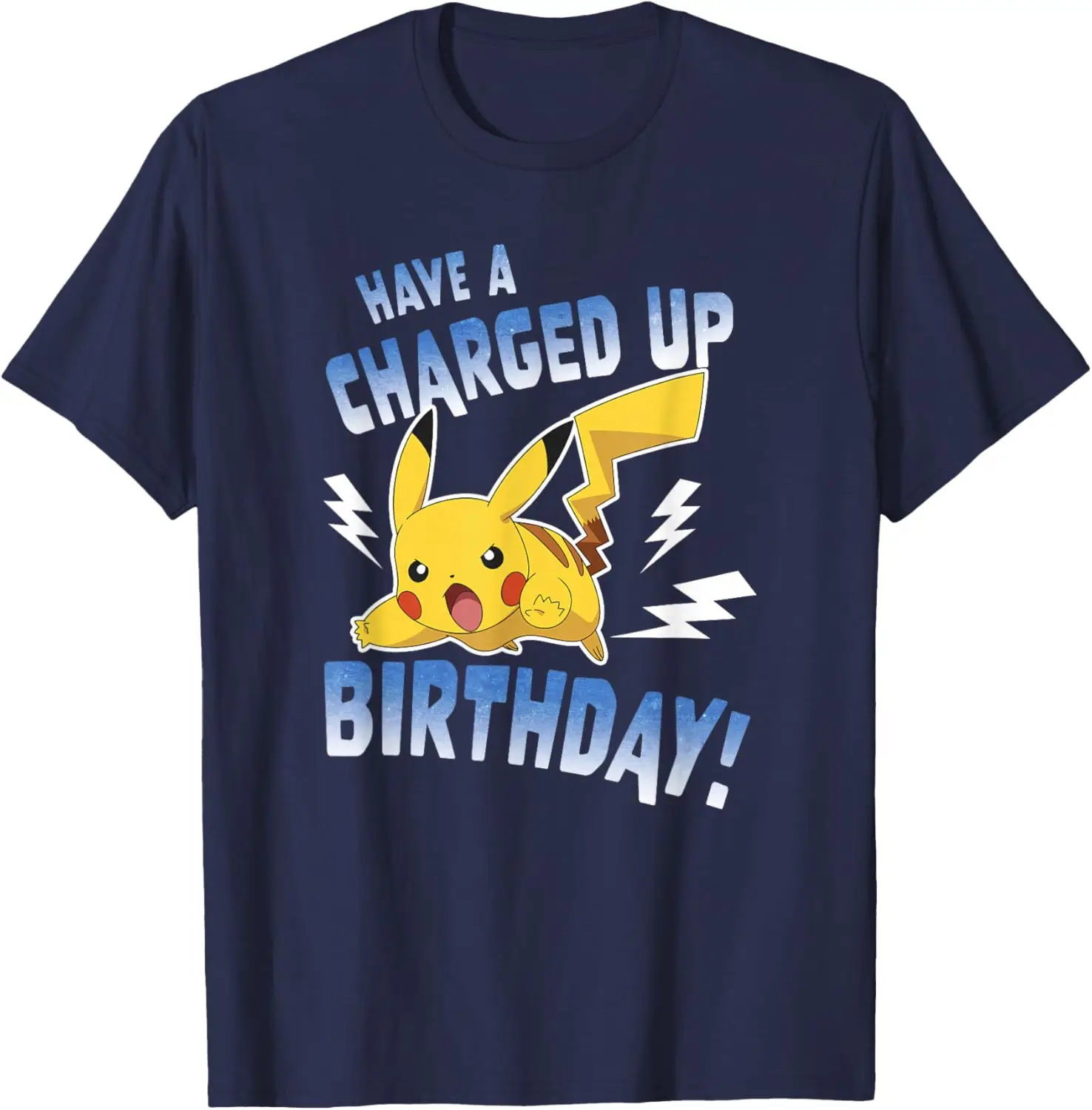 Pokémon Birthday Pikachu Charged Up T-Shirt S-6XL