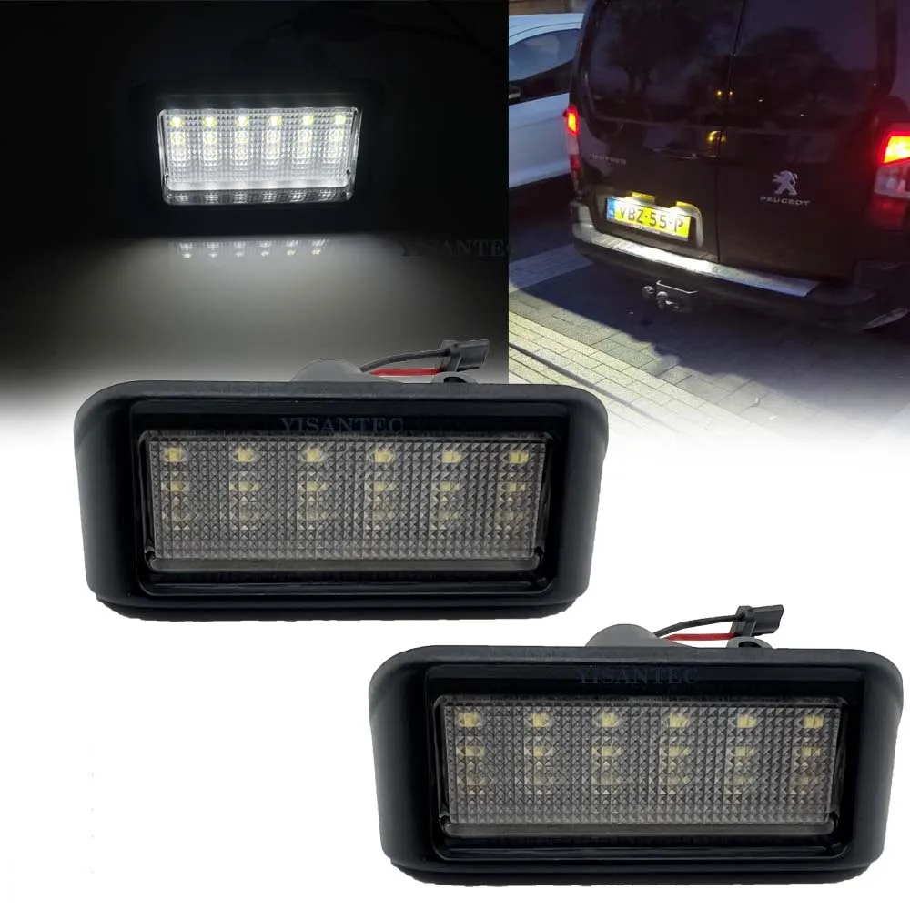 

For Peugeot Partner Expert Rifter Traveller LED Number License Plate Lights Lamps Citroen Berlingo Jumpy Spacetourer Car-Styling