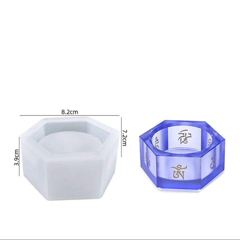 

DIY Candle Mold Hexagonal Candlestick Candlestick Retro Silicone Mold Storage Box