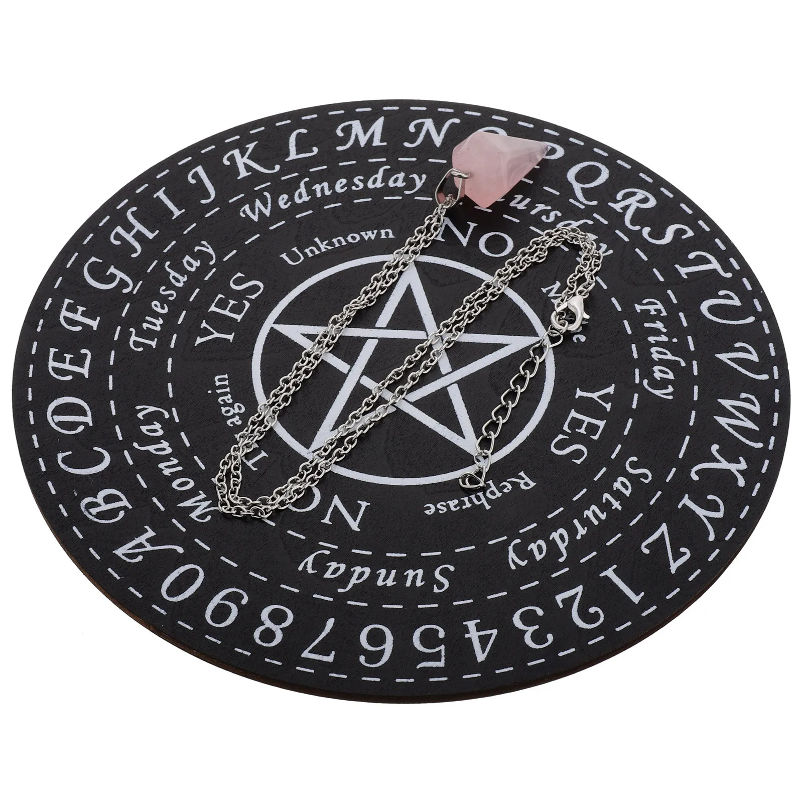 1 مجموعة من لوحة البندول الخشبية للعرافة منحوتة براعة ديكور المنزل التأمل زخرفة البندول الإجابة مجلس لعبة جديدة #1