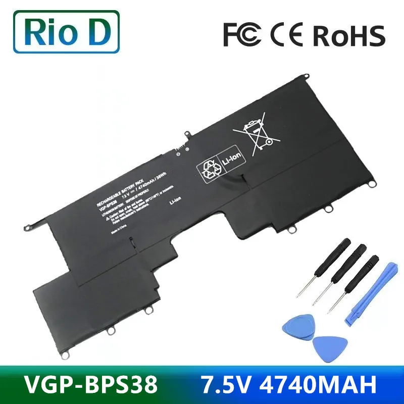 

VGP-BPS38 BPS38 Laptop Battery For SONY VAIO PRO11 PRO13 SVP1321BPXB SVP13216PG SVP132A1CM SVP11217SCS 7.5V 36WH/4740mAh