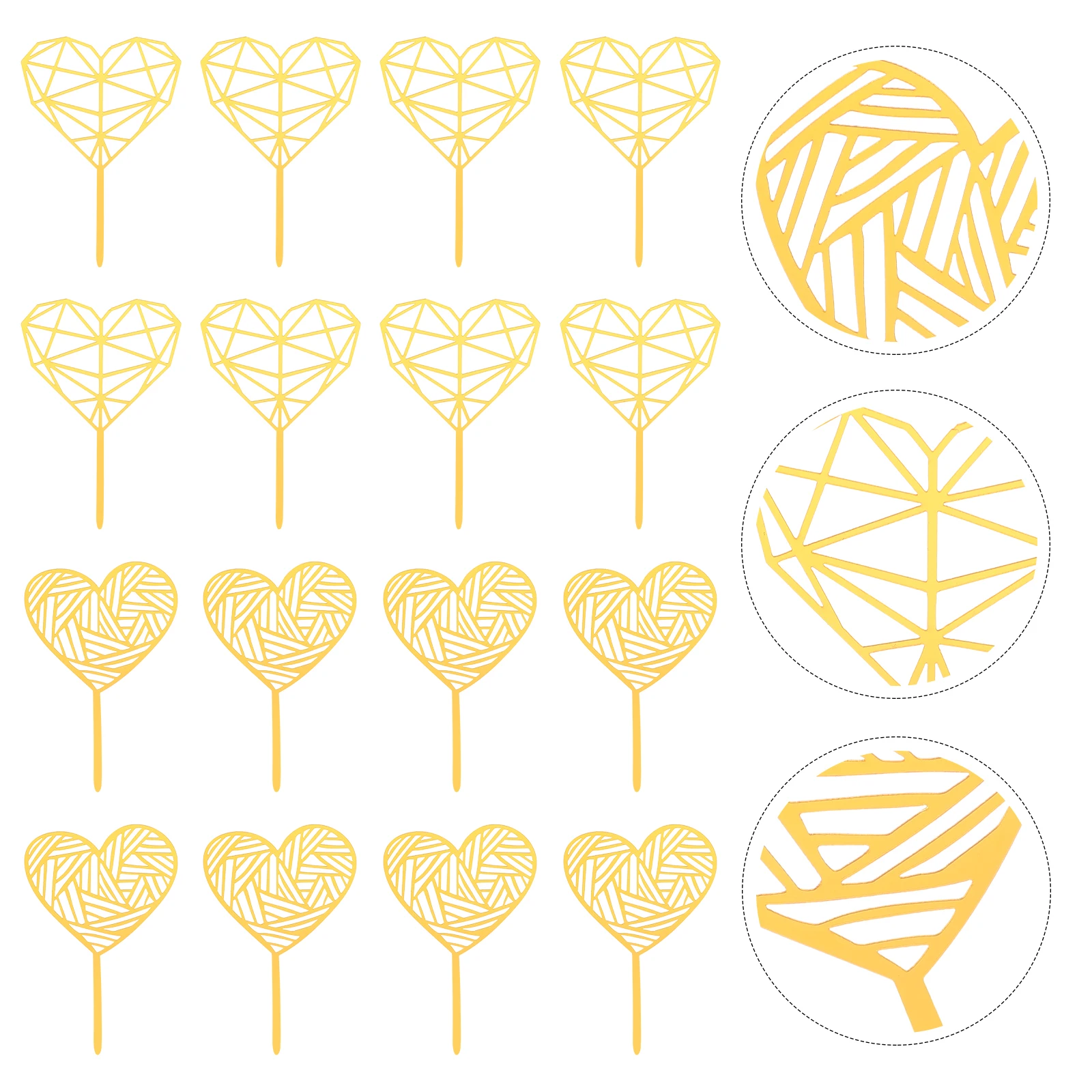 

40 Pcs Cake Decoration Insert Valentine's Day Cupcake Topper Decorations Heart Wedding Decorative Toppers Picks Love