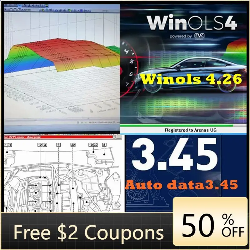 New Auto data3.45 Update to 2014+Winols 4.26 With 66 Plugins+Ecu Software programs+Damos File 2020 all data+Installation video