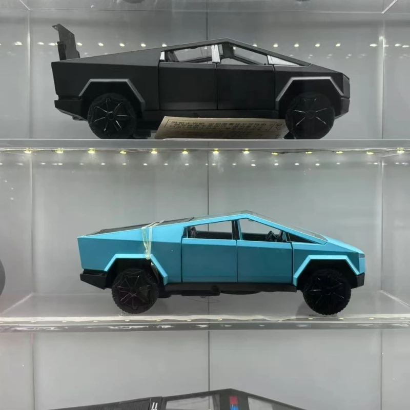 

1:32 Tesla Cybertruck Pickup, модель автомобиля из сплава, литая под давлением игрушечная машина, звук и свет, имитация автомобилей, модель игрушки, подарок, игрушки для любви