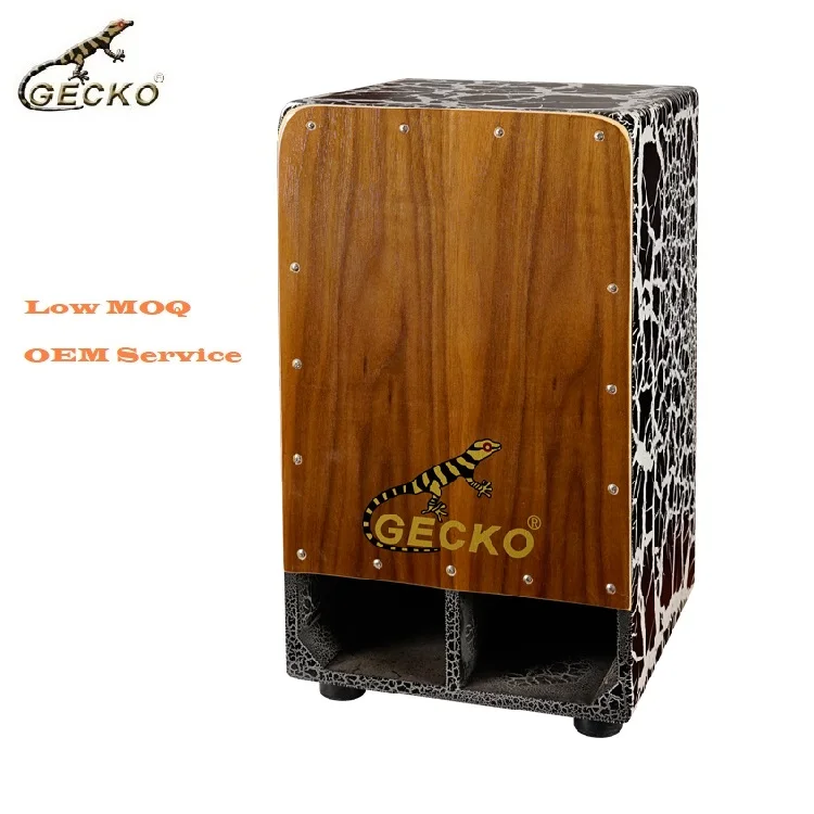 Gecko CD01A Cajon Box Drum Unique New Design Two Sound Holes Woofer Beat Box Walnut Playing Surface Jumbo Bass Cajon Box Drum