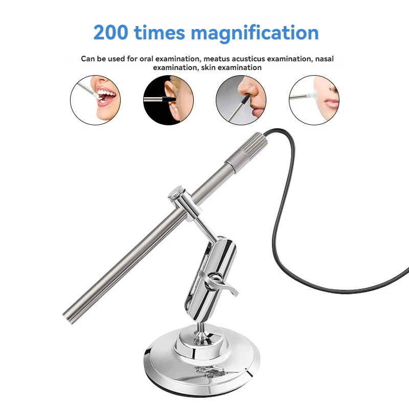 200 times magnification handheld electronic USB biological microscope otoscope nasal cavity mirror HD video Multifunctional