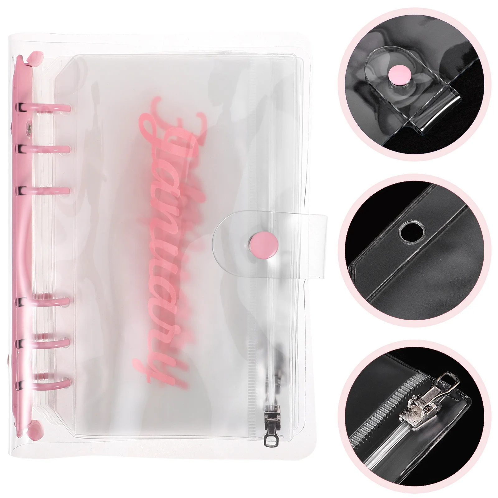

1 Set Pvc Budget Binder Pockets 6-Ring Divider Insert For Office Money Saving Envelopes Document Filing Storage Bags Plastic