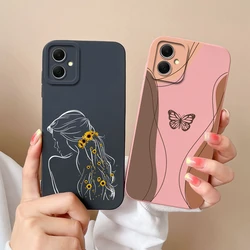 Phone Case For Samsung Galaxy A05 A 05 Sweet Girls Cartoon Matte Liquid Silicone Shell For SamsungA05S A05s Shockproof Funda