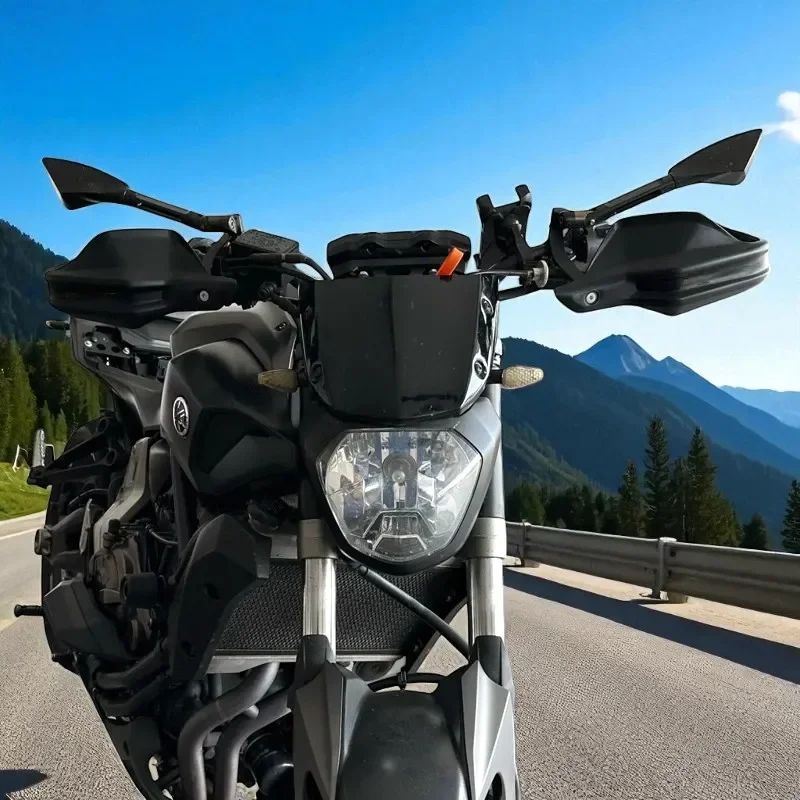 Carbon Black Handguards Shield Guards Windshield Hand Wind Protection For YAMAHA MT07 MT-07 FZ07 2014-2024 2022 2023 Motorcycle view 2