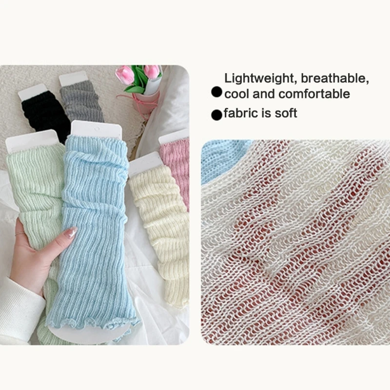 54DF Spring Summer Thin Sock Sleeves Kids Stringy Selvedge Socks Macaron Color