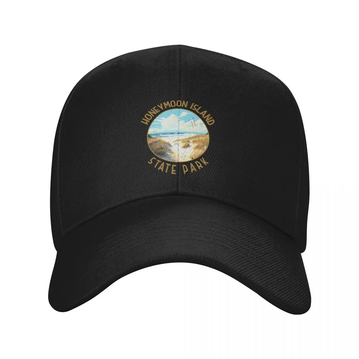 Fashion Honeymoon Island State Park Florida Retro Distressed Circle baseball cap Going To Work Or School Brand Men Caps