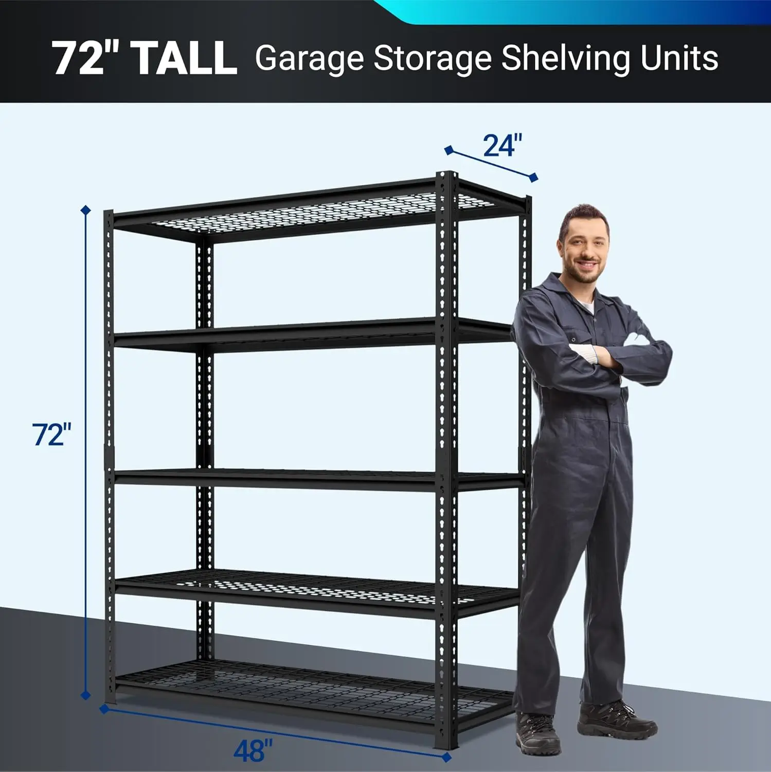 Fleximounts Garage Shelving, Storage Racks And Shelving, Basement Storage Shelves, Garage Storage Shelves, 5-Tier Metal Shelf,