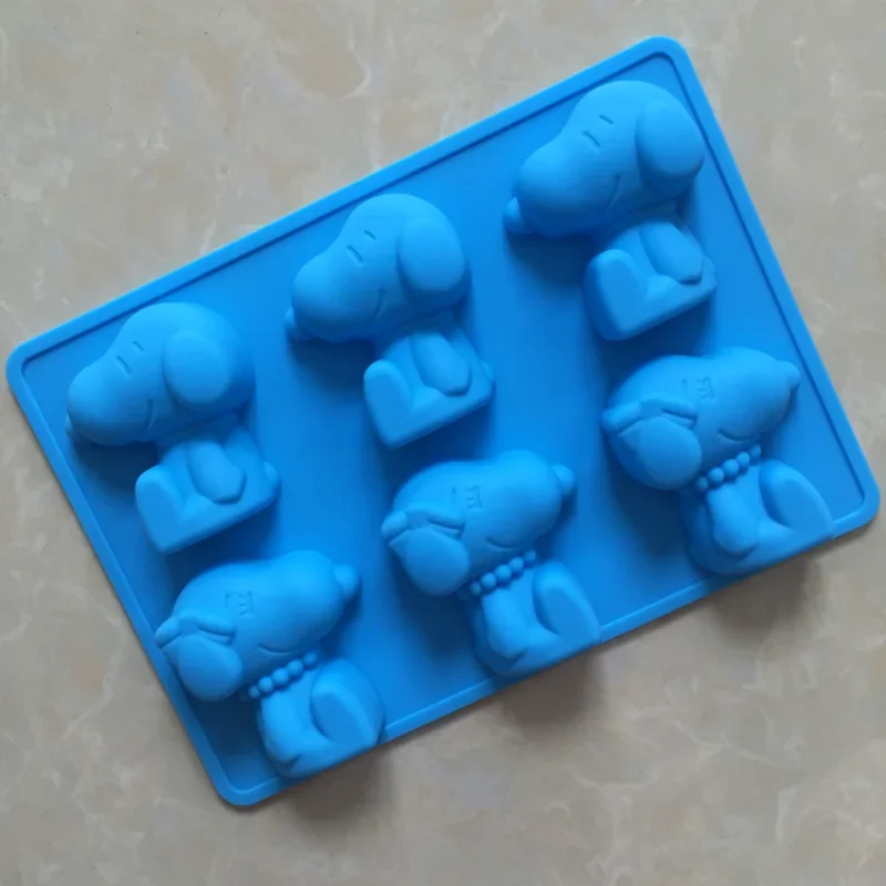 Snoopy moldes de silicone dos desenhos animados reutilizáveis molde de chocolate moldes de doces casa diy decoração do bolo molde de cozimento acessórios de cozinha
