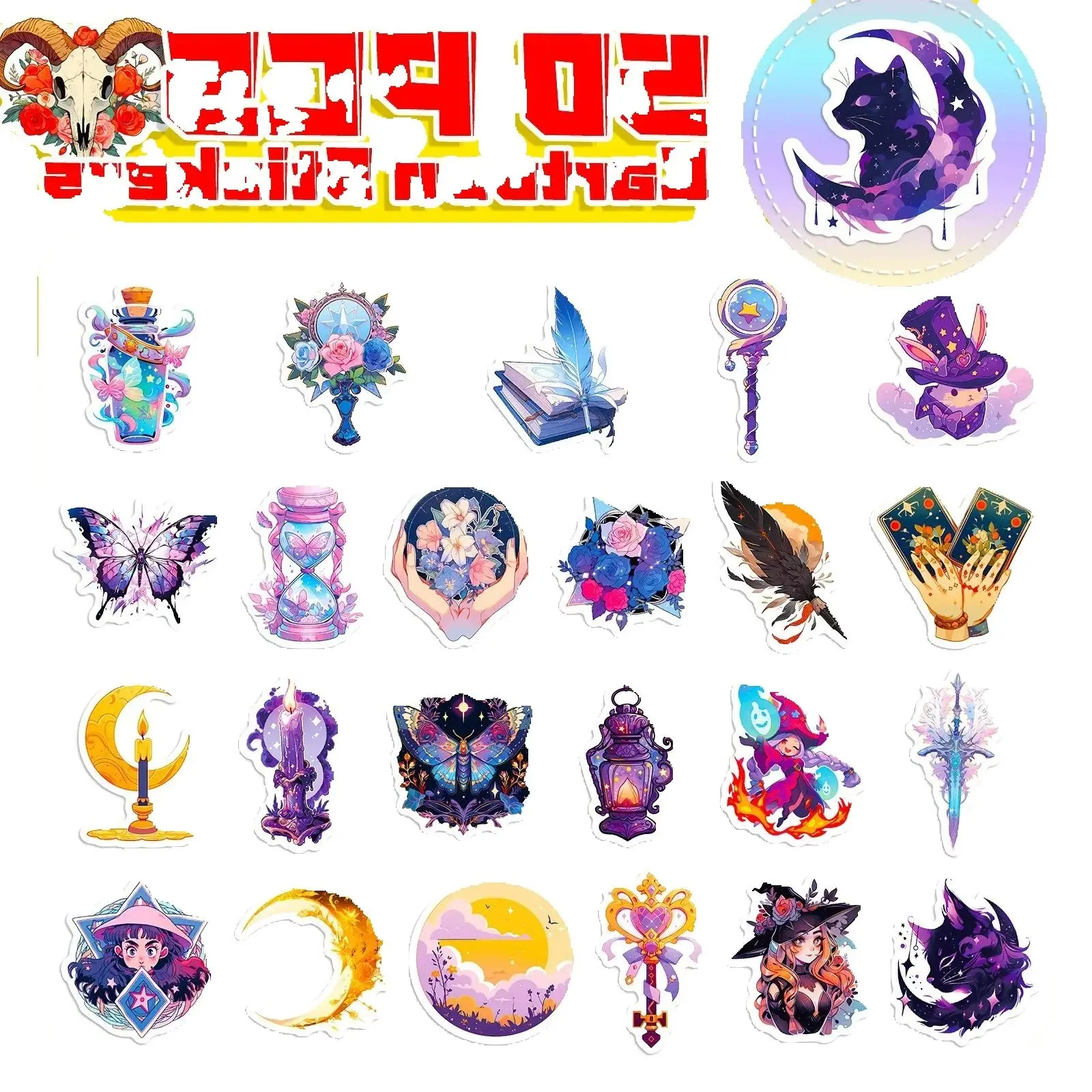 50 Uds. Popular dibujos animados Magic Doodle portátil monopatín DIY personalizado PVC juguetes impermeables pegatinas de recompensa