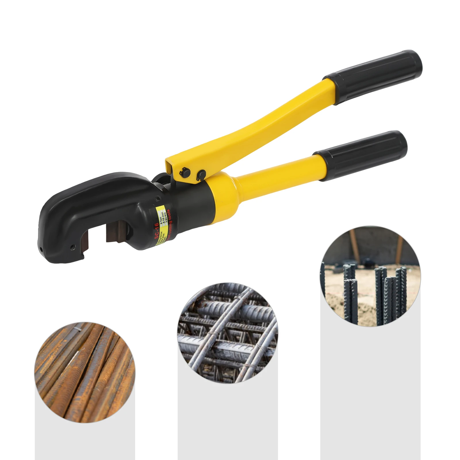 Coupe-barre hydraulique SC-16, Force de coupe de 8 tonnes, plage de coupe de 0.4 à 1.6 cm, outil de coupe Portable, pour filetage en acier, acier