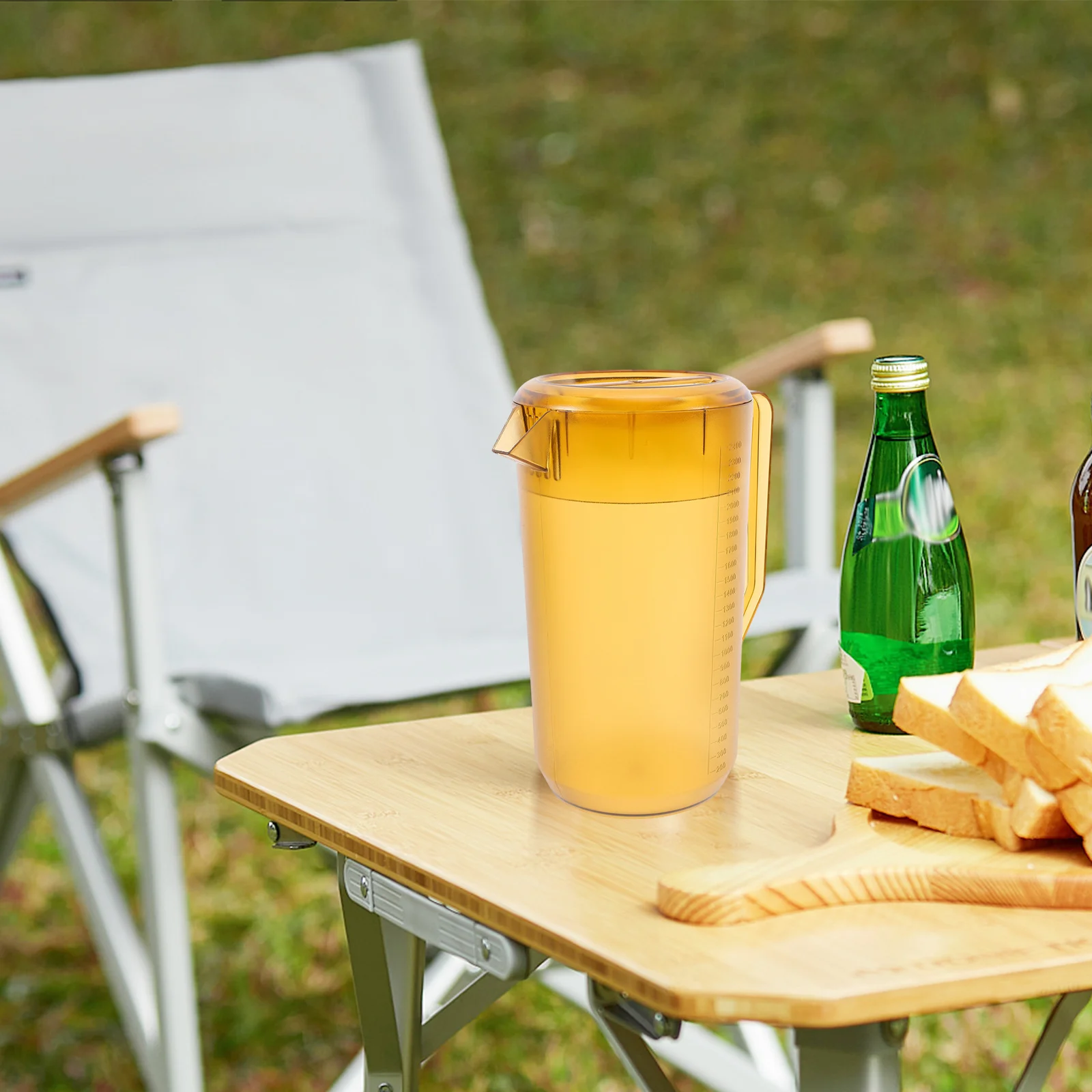 

Large Plastic Cold Brew Pitcher Measuring Jug Spout Lid For Juice Iced Tea Lemonade Kitchen Beverage Container Water