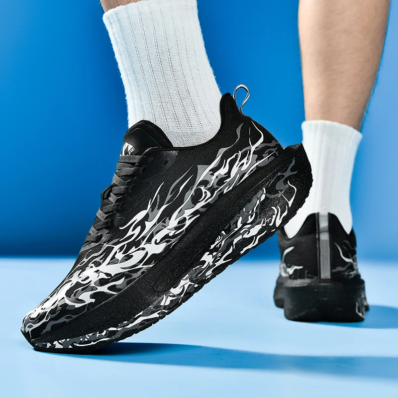 Men Sports Running Shoes Casual Marathon Carbon Plate Breathable Lightweight Women's Fluorescence Athletic Nonskid Sneakers