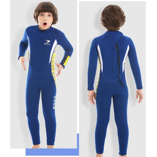 Imagen 2 del producto Trajes húmedos de neopreno en agua fría para niños, traje de buceo de cuerpo completo para buceo, esnórquel, surf, natación, canoa, 3mm/2,5mm