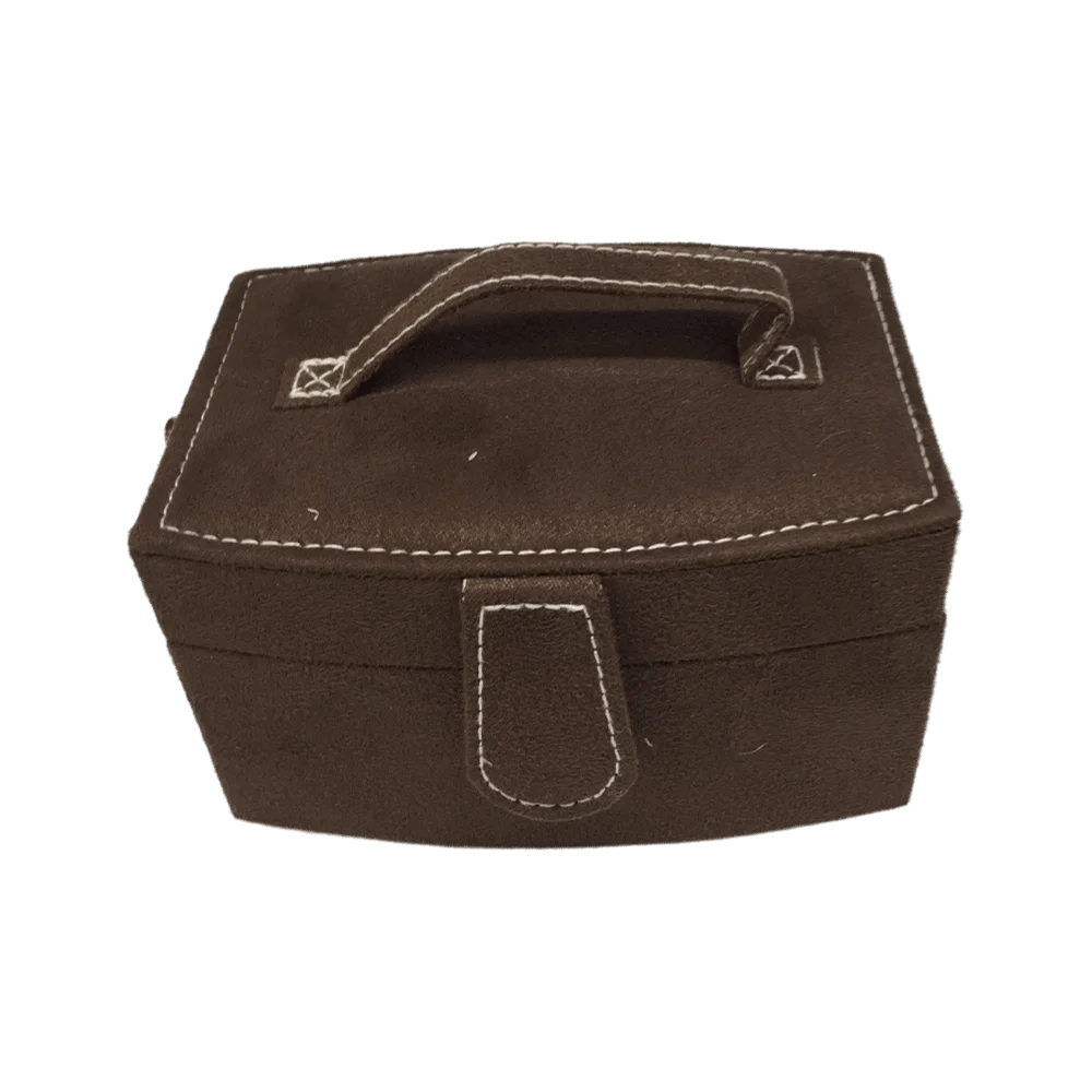 

Fashionable Faux Suede Jewelry Storage Box Spacious Single Layer Luxury Portable Travel Organizer Box Durable Dustproof