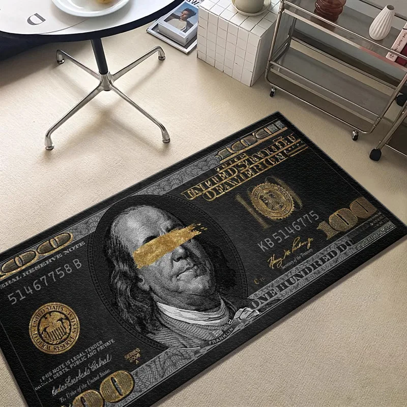 

Big Size Rich Man Table Rug, Beside Bedroom Living Room Floor Decoration Mats, Money Diatom waterproof carpet