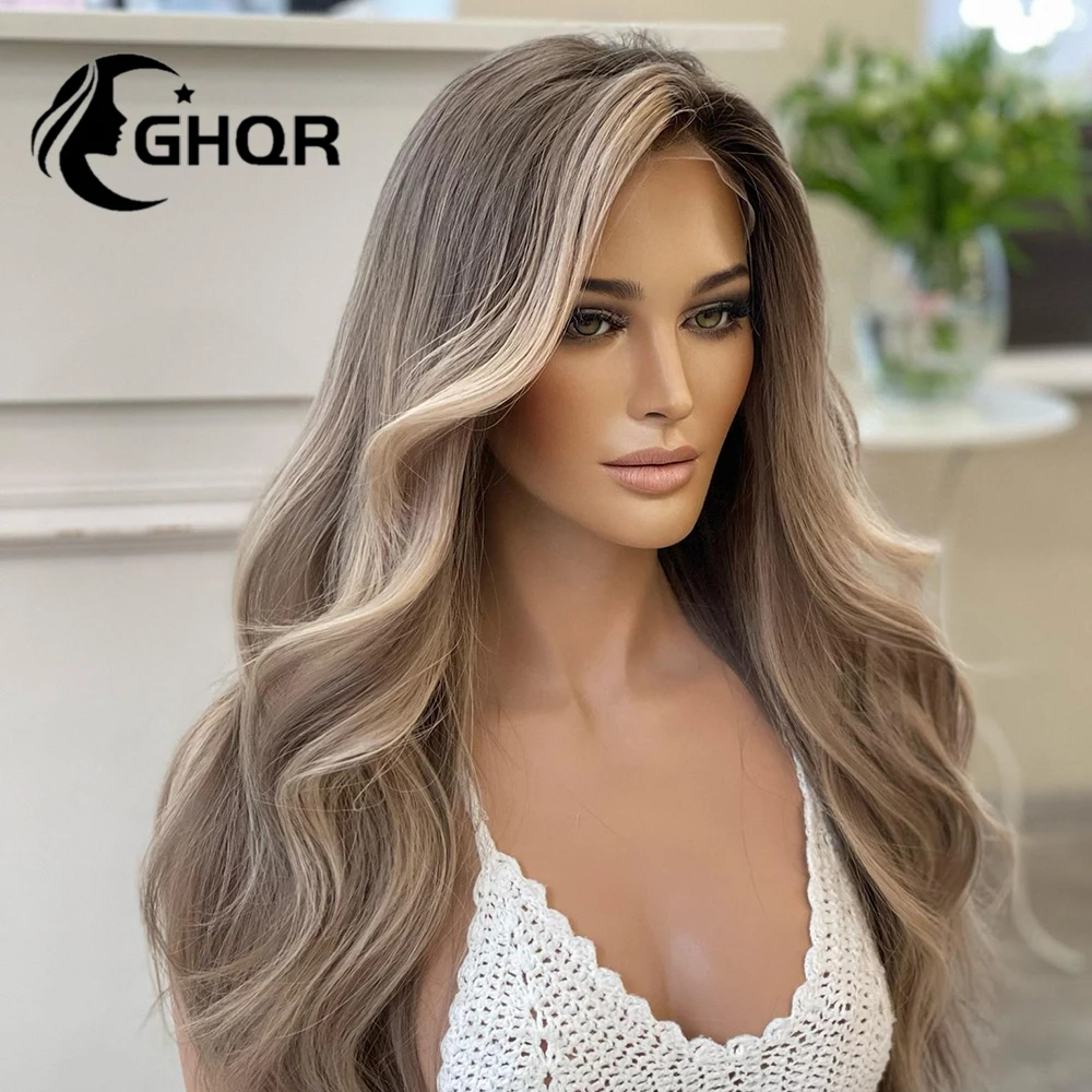 Lace Front Highlight Human Hair Wigs natural wave Hd Transparent Full Lace Pre Plucked Blonde 13x6 Lace Frontal Wig Human Hair