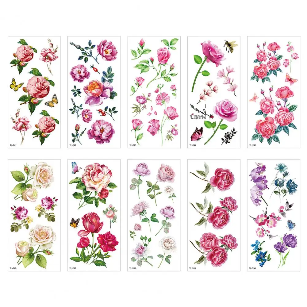 Tattoo Stickers for Collarbone Temporary Tattoo Stickers Waterproof Flower Tattoo Stickers Eco-friendly Transfer for Women's