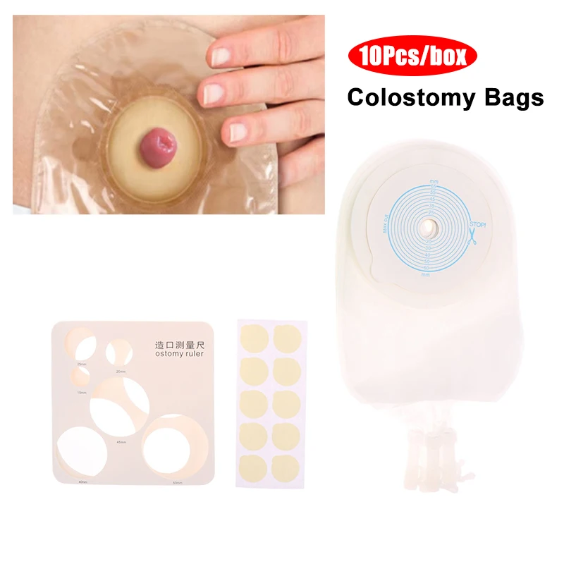 

10Pcs/box Urostomy Bags Stoma Bag Comfortable No-leak Urine Bags Adults Colostomy Bag Supplies