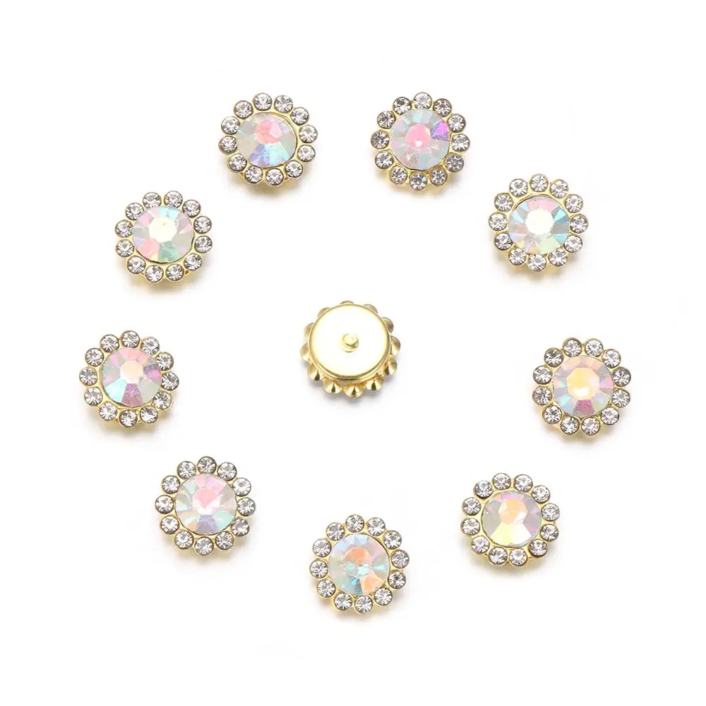 10PCS Apparel Sewing Hat Accessories Sparkling Buttons Crystal Glass Stone Clothes Decoration Rhinestone