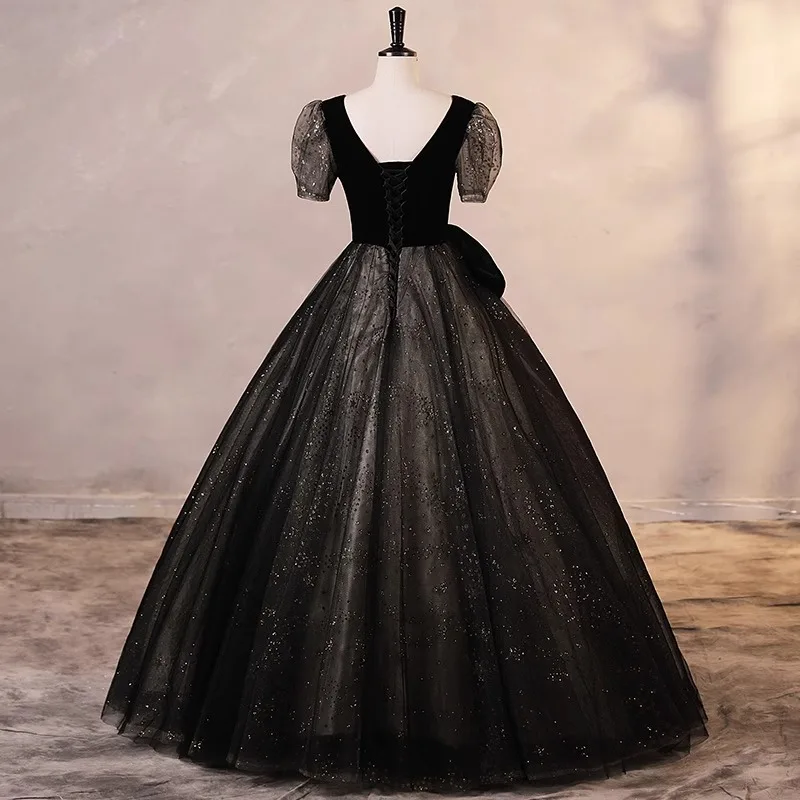 Saia longa princesa saia fofa elegante nicho adulto presente emagrecimento high-end exame de arte vocal high-end sentido vestido de noite