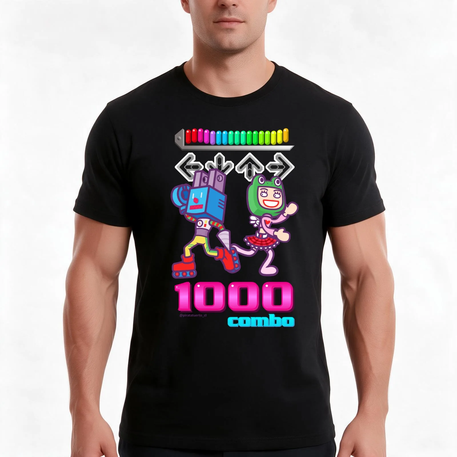 DDR 1000 COMBO T-Shirt Summer Casual Cotton Tee Oversized Streetwear Tops Vintage Graphic Print Loose Fit Short Sleeve